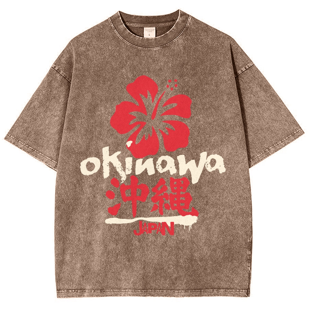 Okinawa Japan Vintage Wash Japanese Design T-Shirt