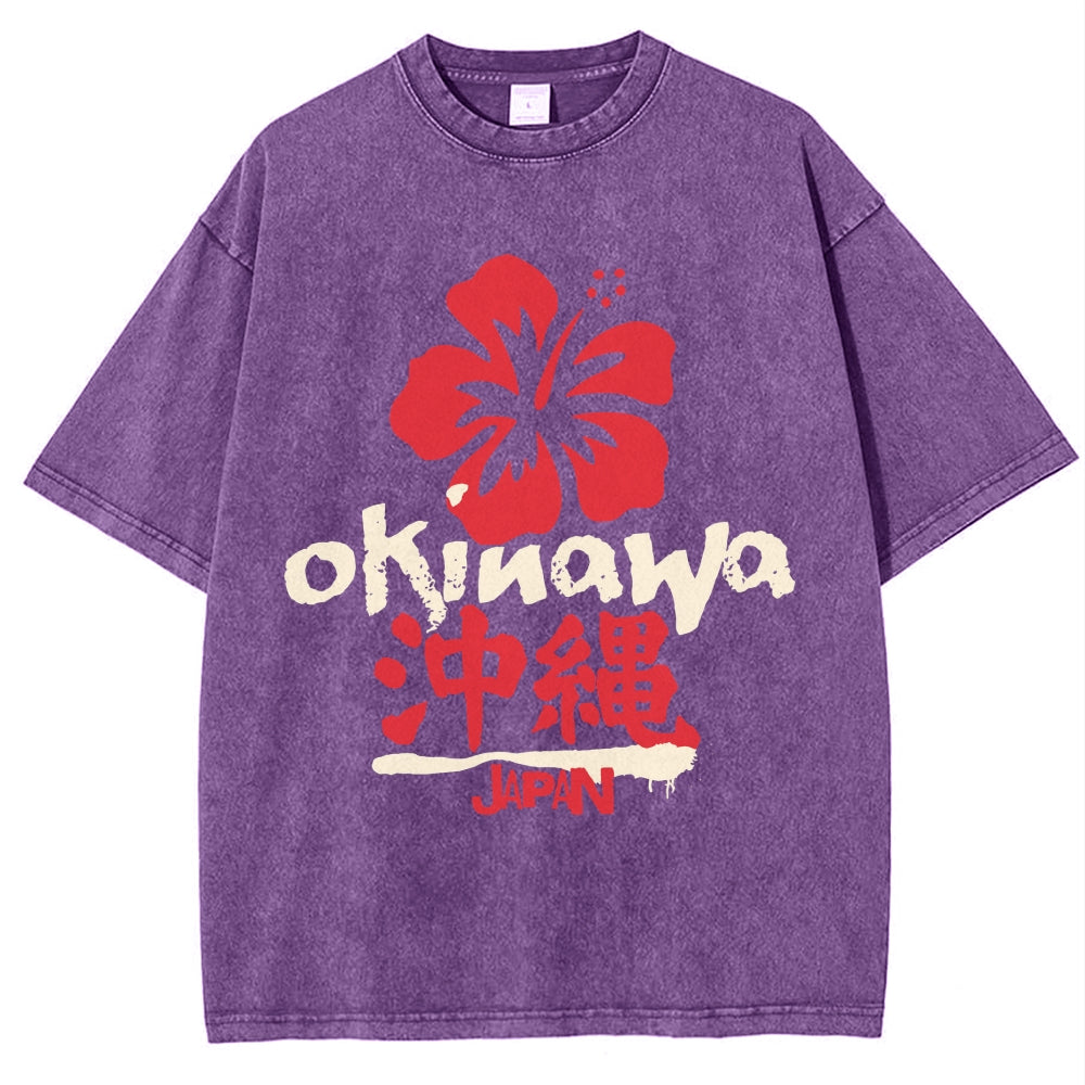 Okinawa Japan Vintage Wash Japanese Design T-Shirt