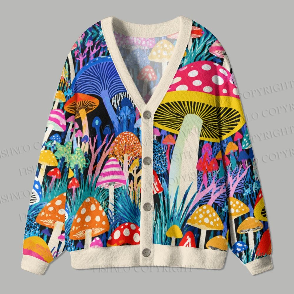 Yayoi Kusama Giant Red Mushroom Ugly Cardigan Sweater