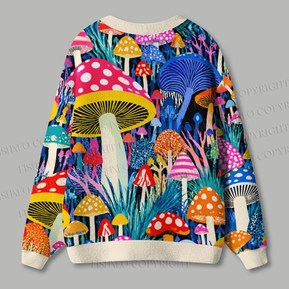 Yayoi Kusama Giant Red Mushroom Ugly Cardigan Sweater