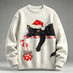 Black Cat in Christmas Raglan Sweater