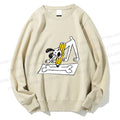 Unisex Funny Dog Drawing a Big Bone Printed Sweatshirt