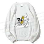 Unisex Funny Dog Drawing a Big Bone Printed Sweatshirt
