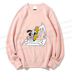 Unisex Funny Dog Drawing a Big Bone Printed Sweatshirt
