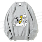 Unisex Funny Dog Drawing a Big Bone Printed Sweatshirt