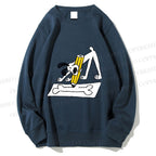 Unisex Funny Dog Drawing a Big Bone Printed Sweatshirt