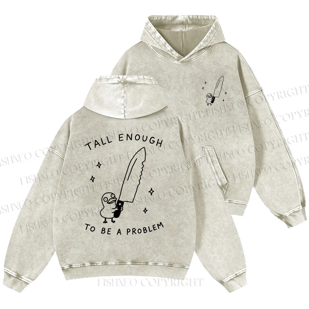 Unisex Silly Goose Tall Enough to be a Problem Casual Printed Double-sided Washed Hoodie
