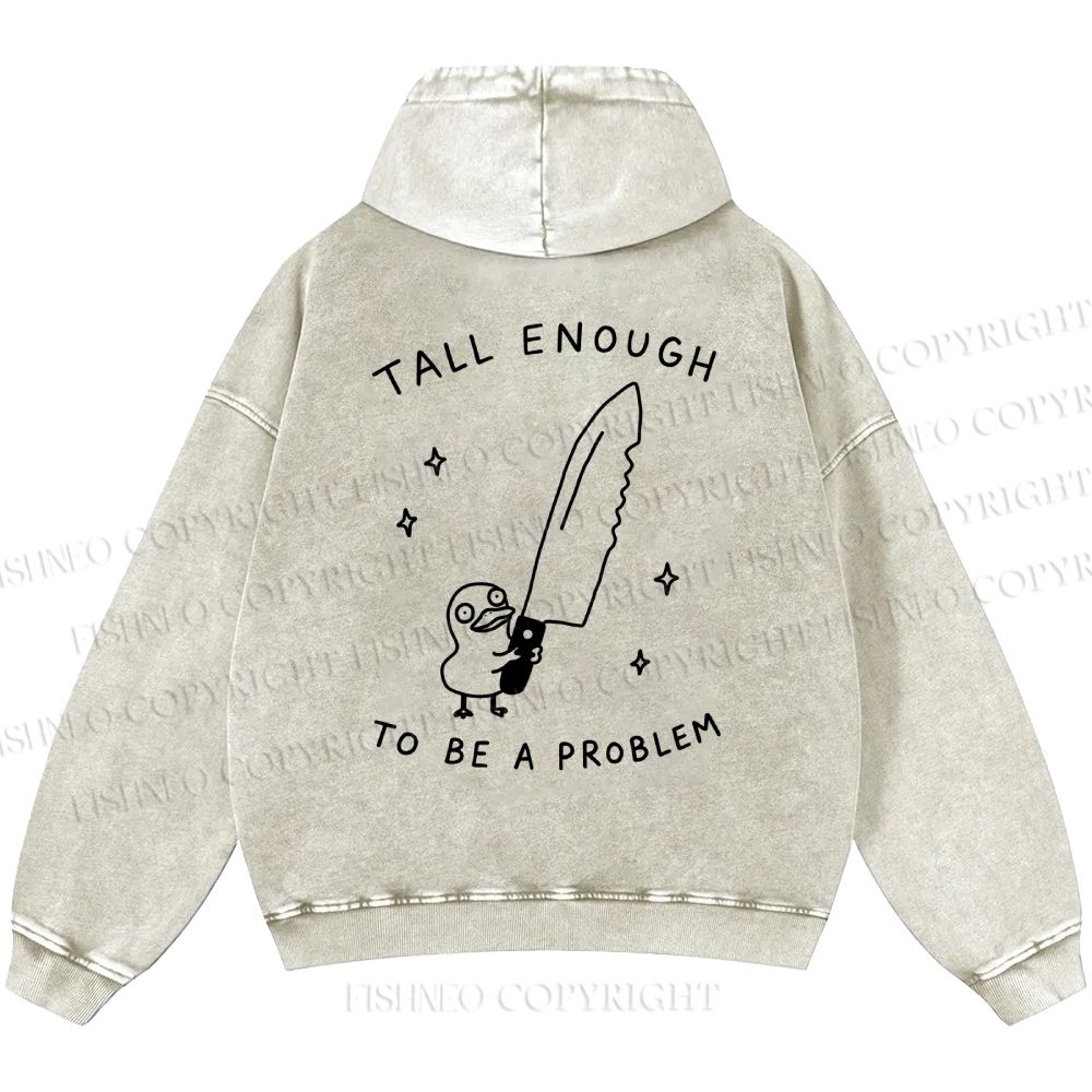 Unisex Silly Goose Tall Enough to be a Problem Casual Printed Double-sided Washed Hoodie