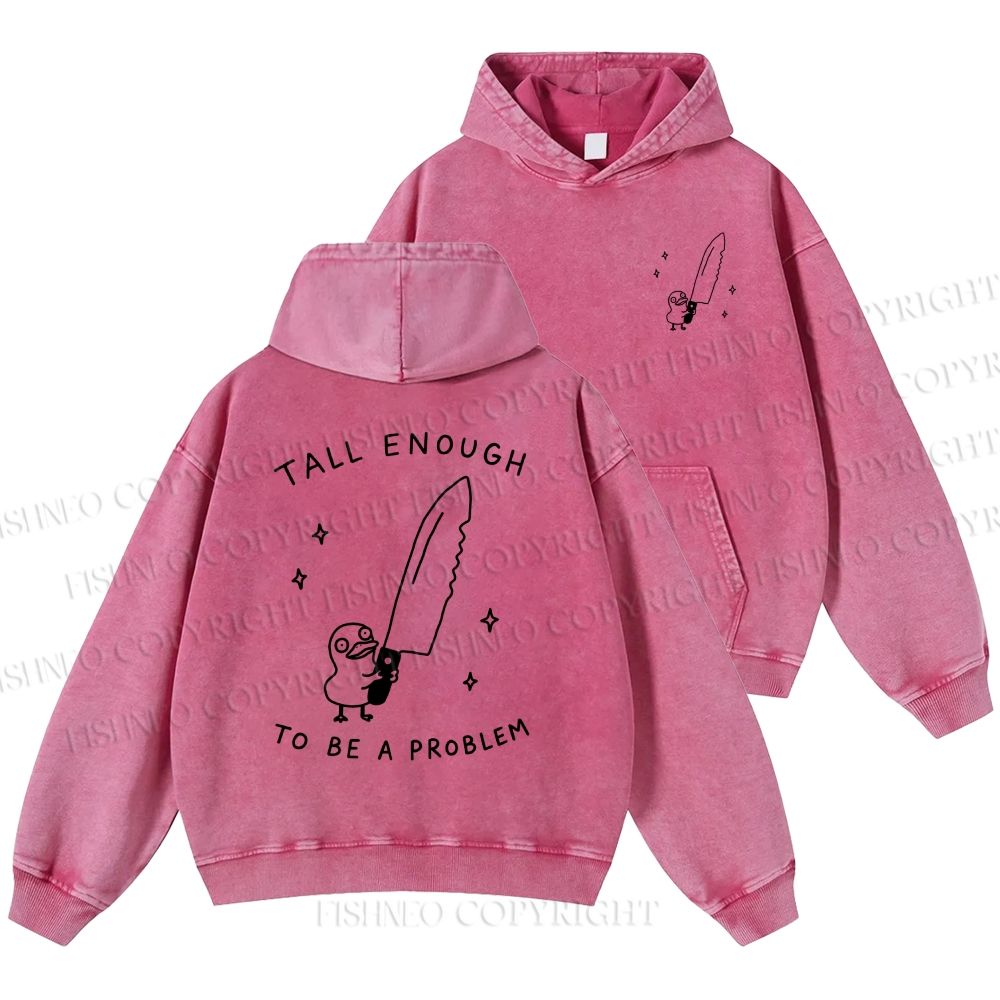 Unisex Silly Goose Tall Enough to be a Problem Casual Printed Double-sided Washed Hoodie