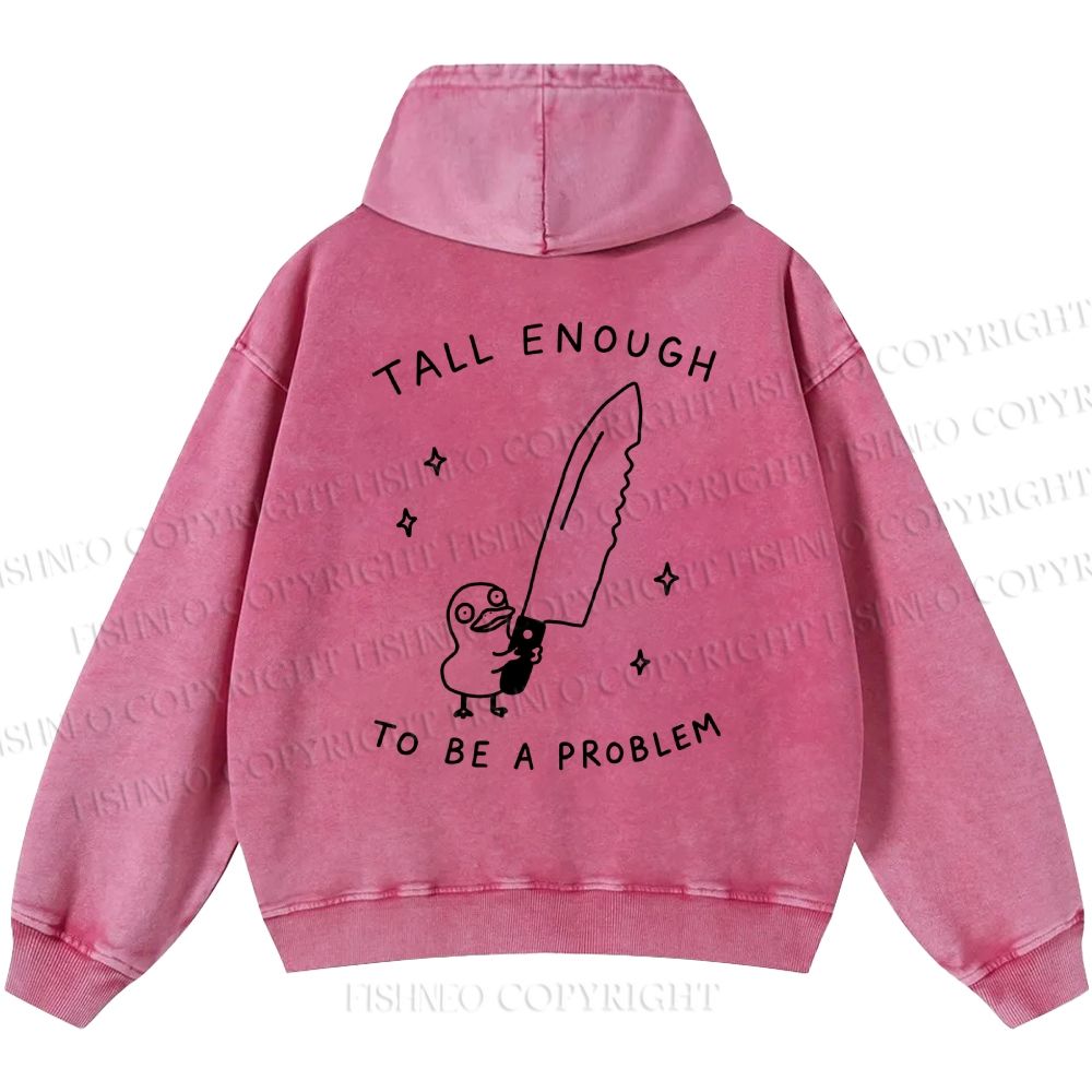 Unisex Silly Goose Tall Enough to be a Problem Casual Printed Double-sided Washed Hoodie