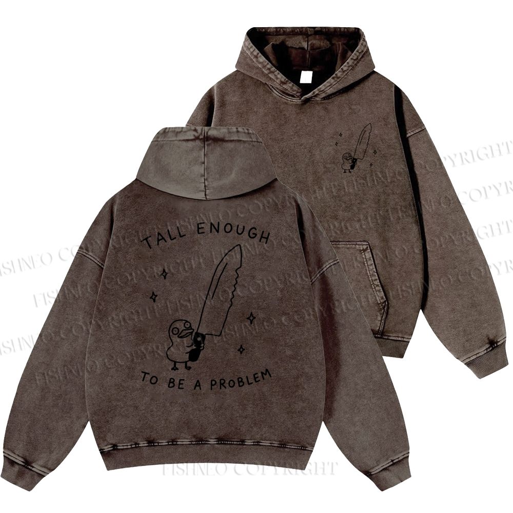 Unisex Silly Goose Tall Enough to be a Problem Casual Printed Double-sided Washed Hoodie