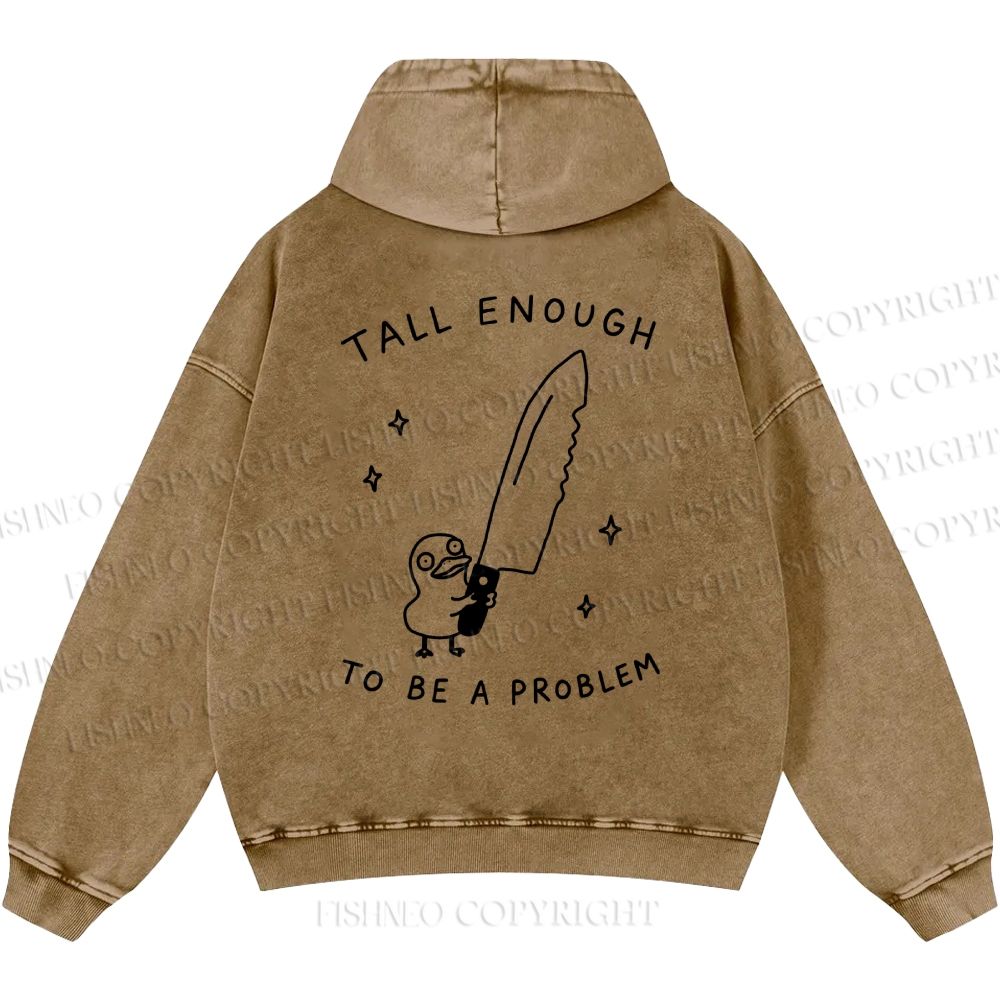 Unisex Silly Goose Tall Enough to be a Problem Casual Printed Double-sided Washed Hoodie