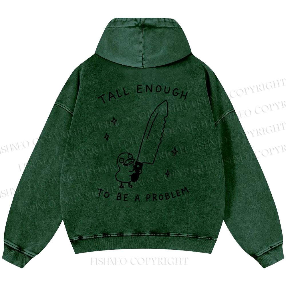 Unisex Silly Goose Tall Enough to be a Problem Casual Printed Double-sided Washed Hoodie