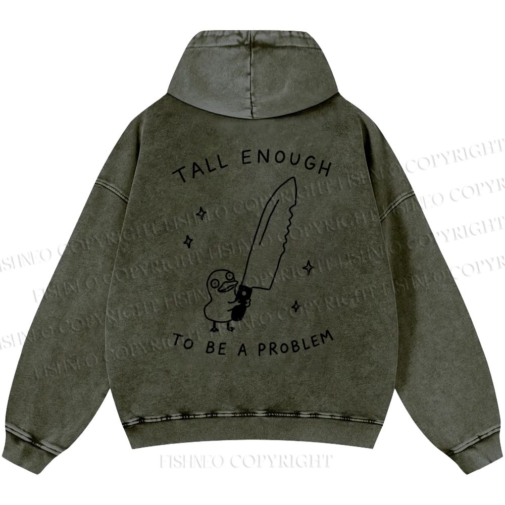 Unisex Silly Goose Tall Enough to be a Problem Casual Printed Double-sided Washed Hoodie