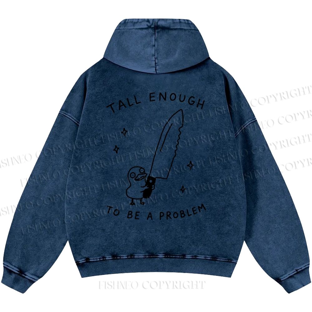 Unisex Silly Goose Tall Enough to be a Problem Casual Printed Double-sided Washed Hoodie