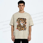 Unisex Japanese Vintage Tiger Printed Washed Tee