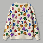 Colorful Banana Printed Ugly Cardigan Sweater