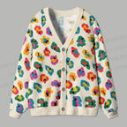 Colorful Leopard Printed Ugly Cardigan Sweater