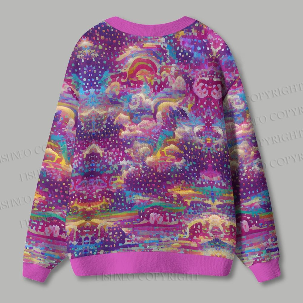 Dreamlike Starry Sky Ugly Cardigan Sweater