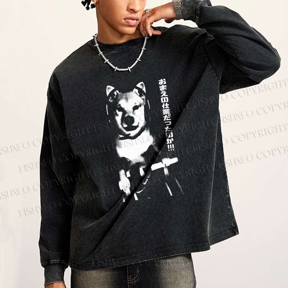 Unisex Casual Washed So It Was All Your Work Printed Long Sleeve T-shirt