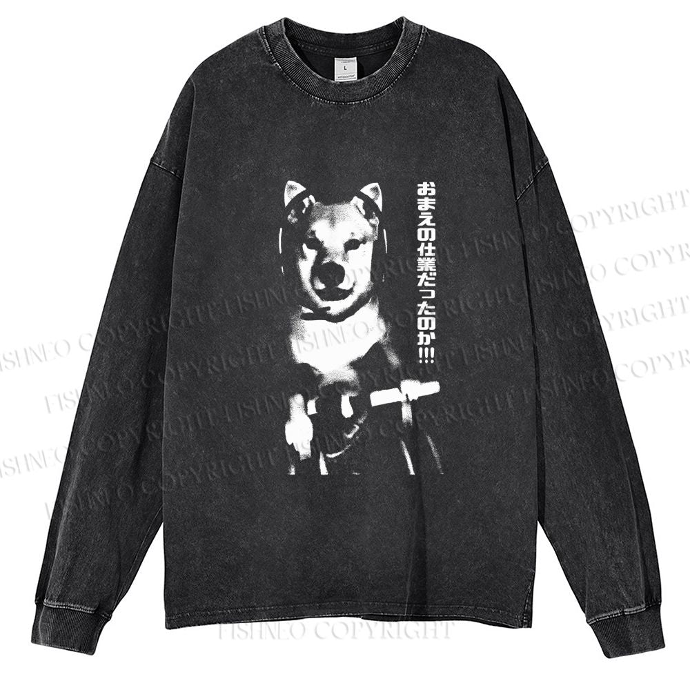 Unisex Casual Washed So It Was All Your Work Printed Long Sleeve T-shirt