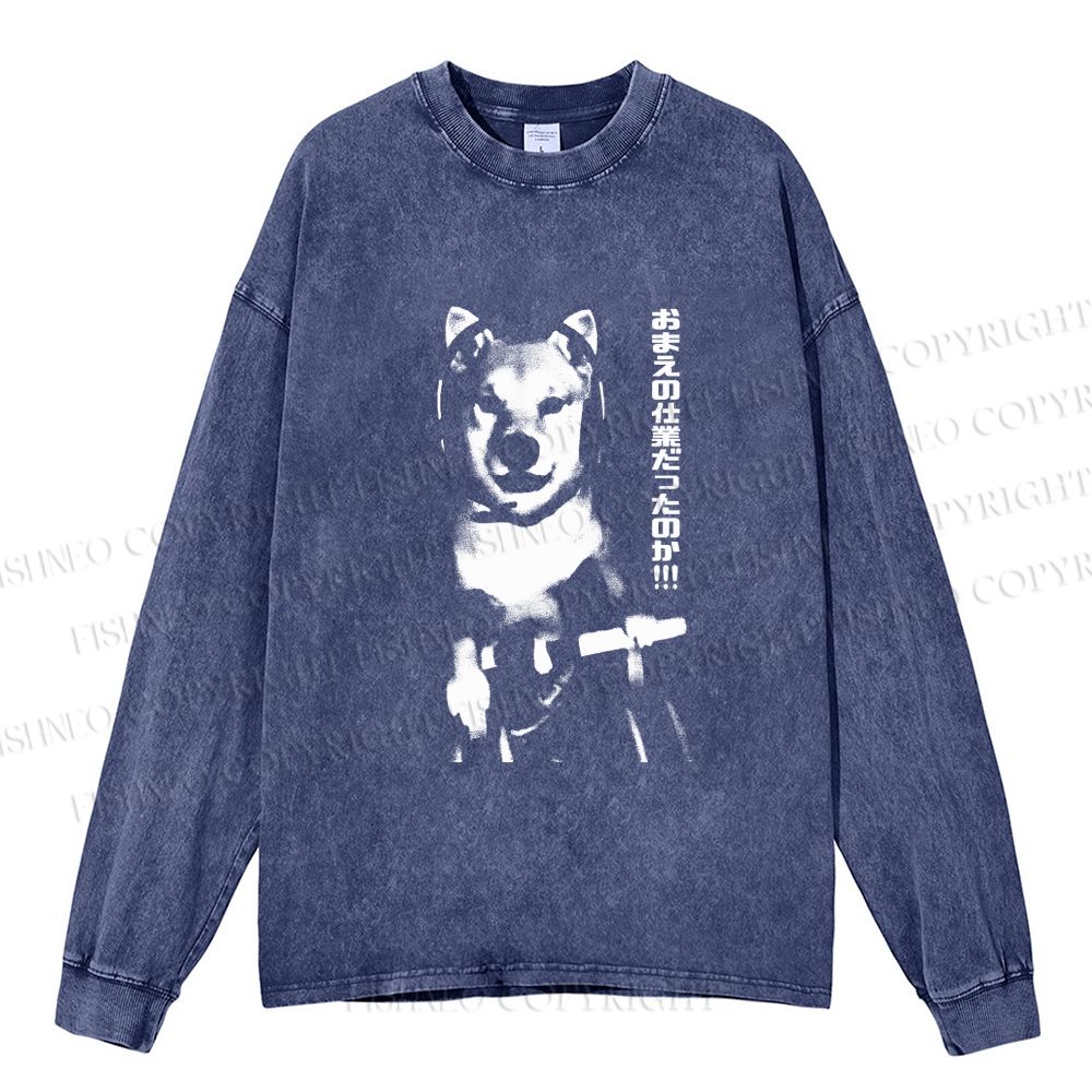 Unisex Casual Washed So It Was All Your Work Printed Long Sleeve T-shirt