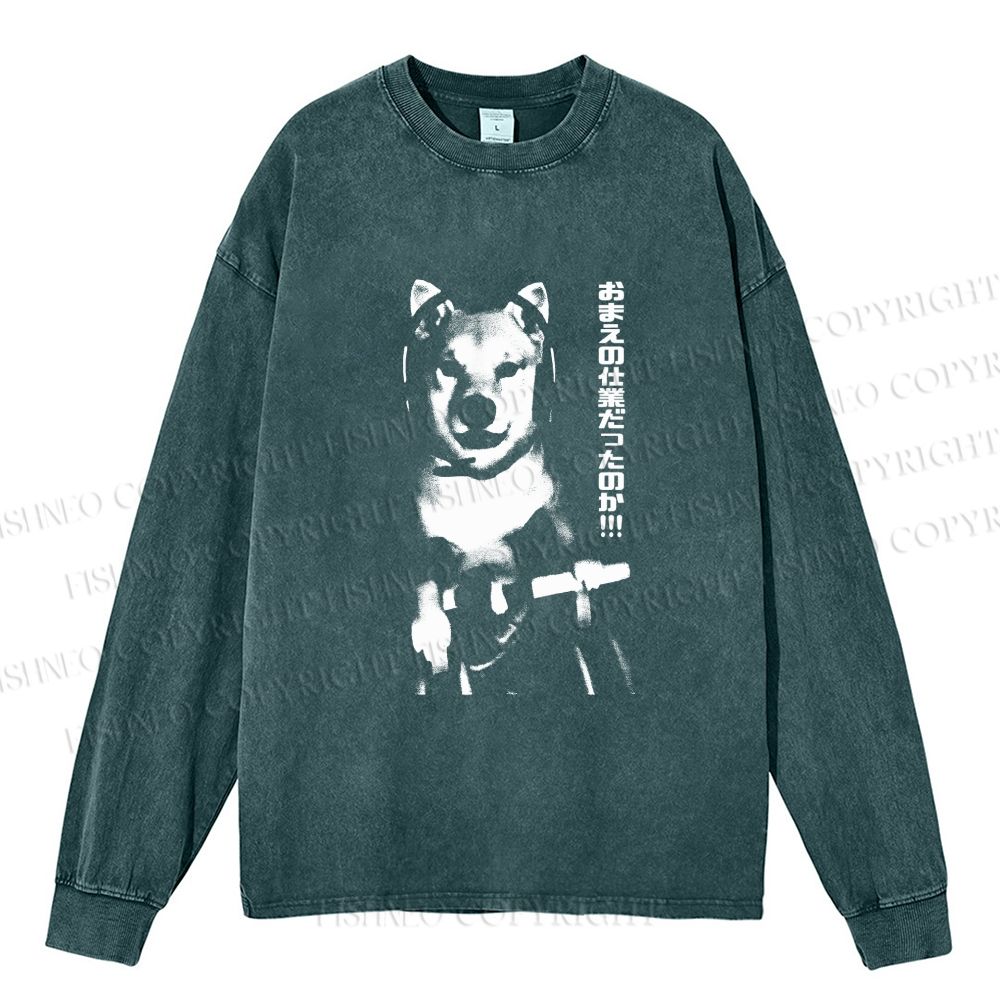 Unisex Casual Washed So It Was All Your Work Printed Long Sleeve T-shirt