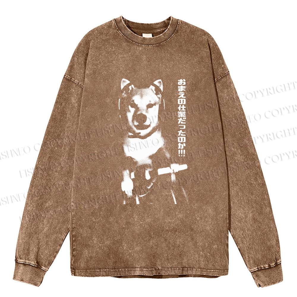 Unisex Casual Washed So It Was All Your Work Printed Long Sleeve T-shirt