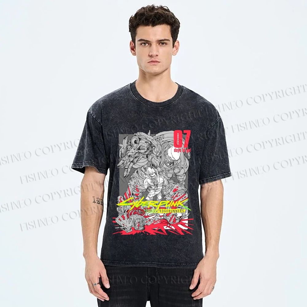 Unisex Cyberpunk: Edgerunners Printed Washed Tee