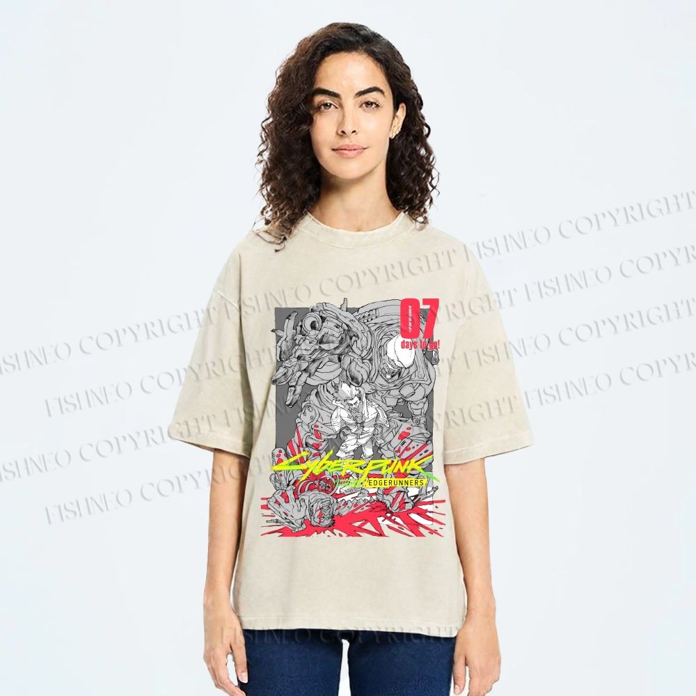 Unisex Cyberpunk: Edgerunners Printed Washed Tee