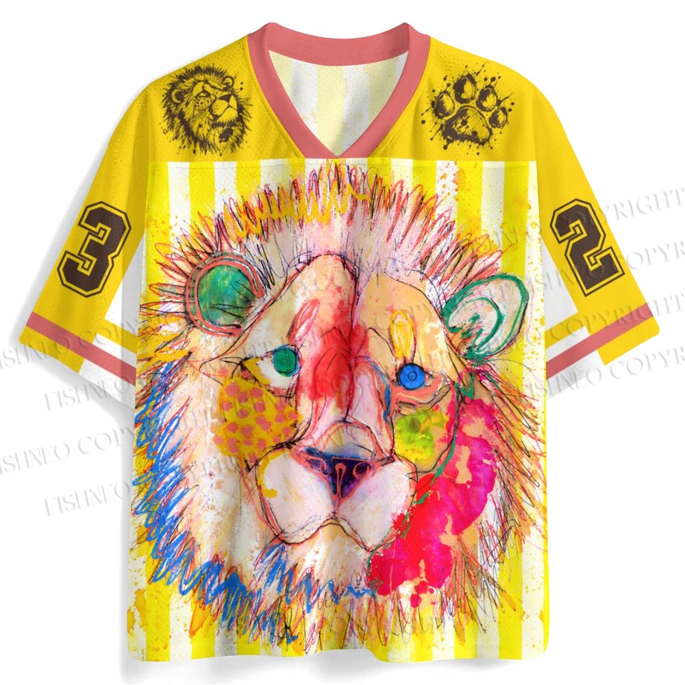 Hand Sketch Lion Jersey Shirts