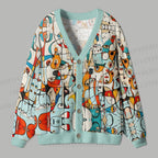 Joan Miró Style Ugly Cardigan Sweater
