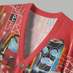 Jean-Michel Basquiat Graffiti Ugly Cardigan Sweater