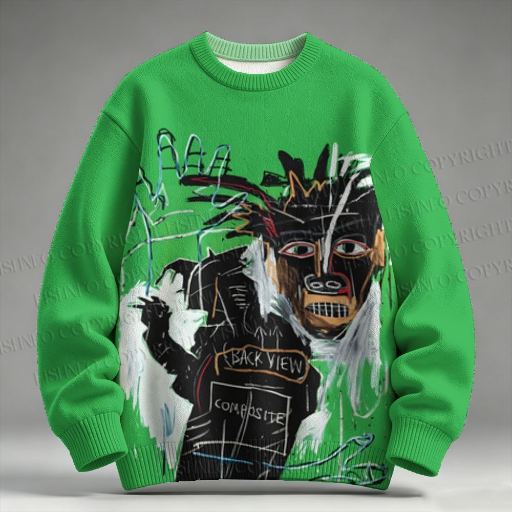 Jean-Michel Basquiat Graffiti Raglan Sweater