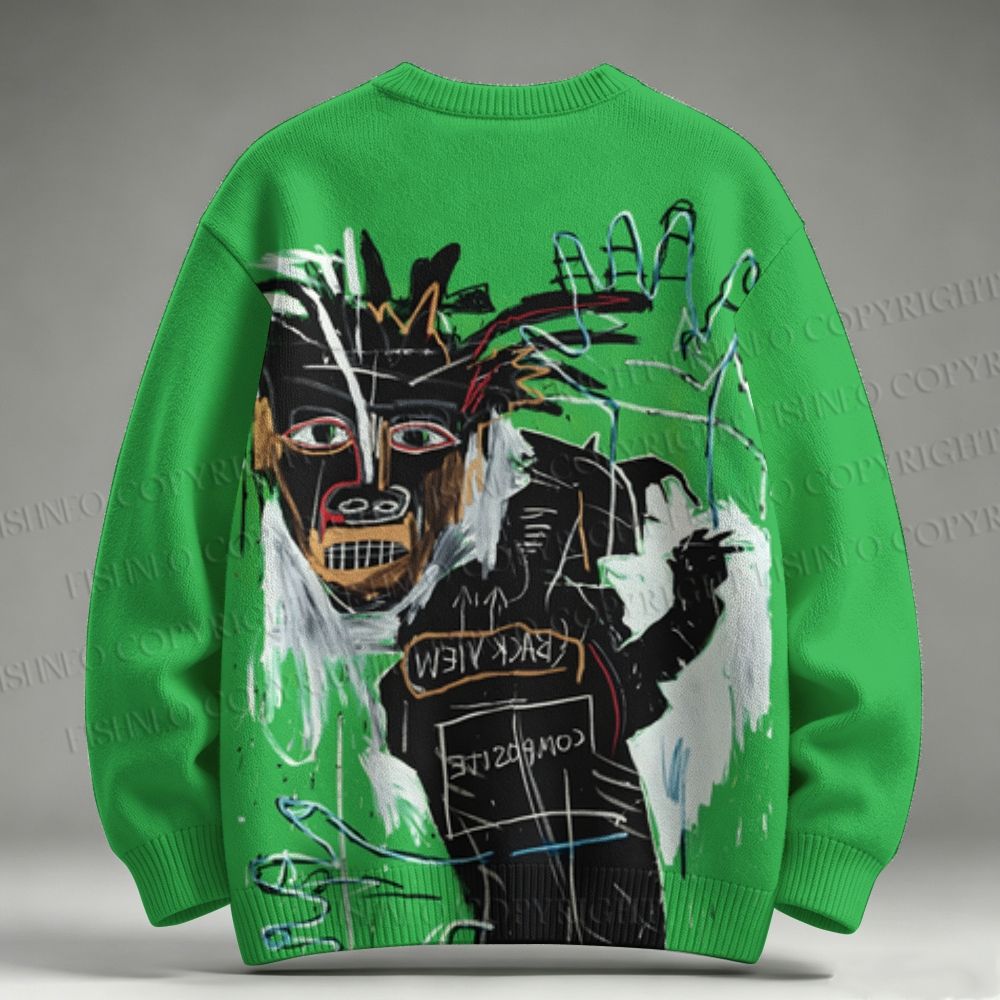 Jean-Michel Basquiat Graffiti Raglan Sweater