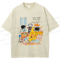 Unisex Jean-Michel Basquiat Graffiti Printed Washed Tee