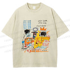 Unisex Jean-Michel Basquiat Graffiti Printed Washed Tee