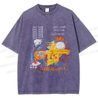 Unisex Jean-Michel Basquiat Graffiti Printed Washed Tee