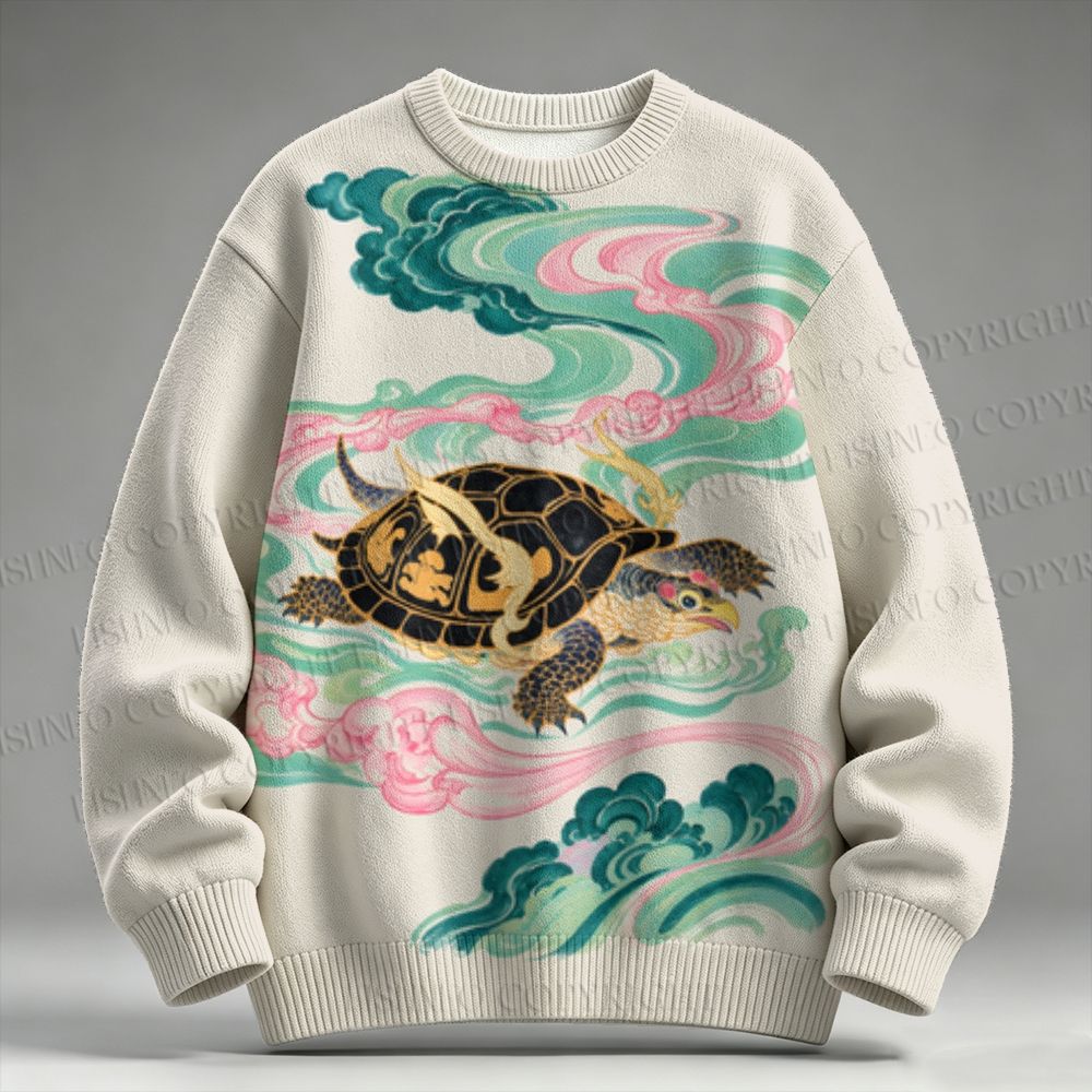 Vintage Turtle Raglan Sweater