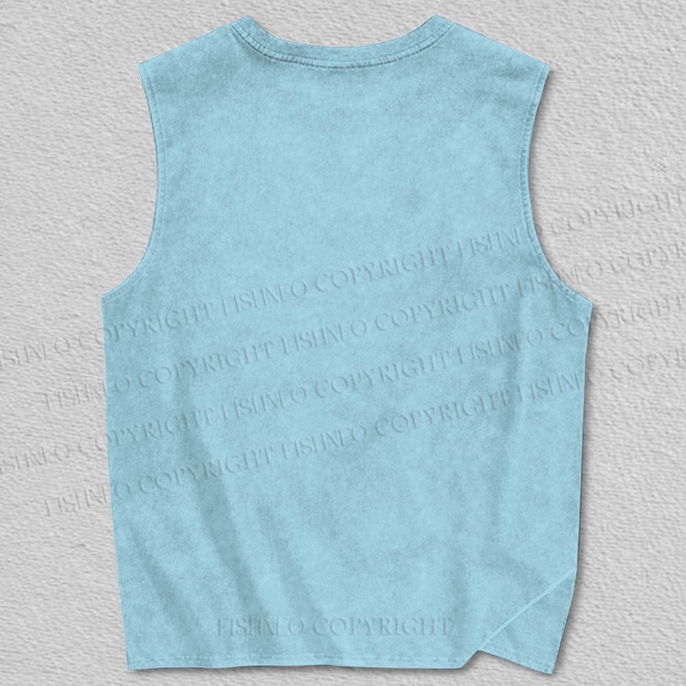 Unisex White Tiger in Water Printed Tank Top