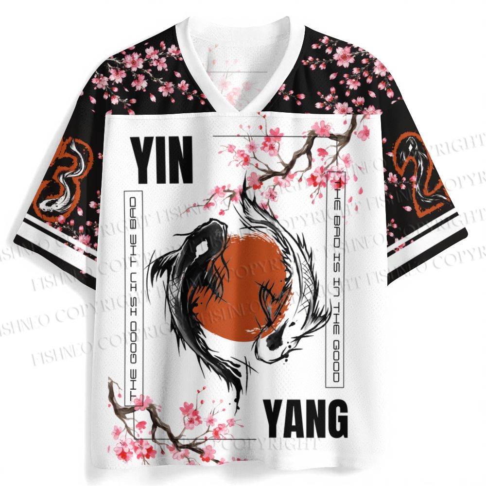 Koi Fish Yin Yang Japanese Art Jersey Shirts