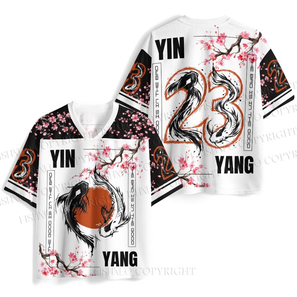 Koi Fish Yin Yang Japanese Art Jersey Shirts