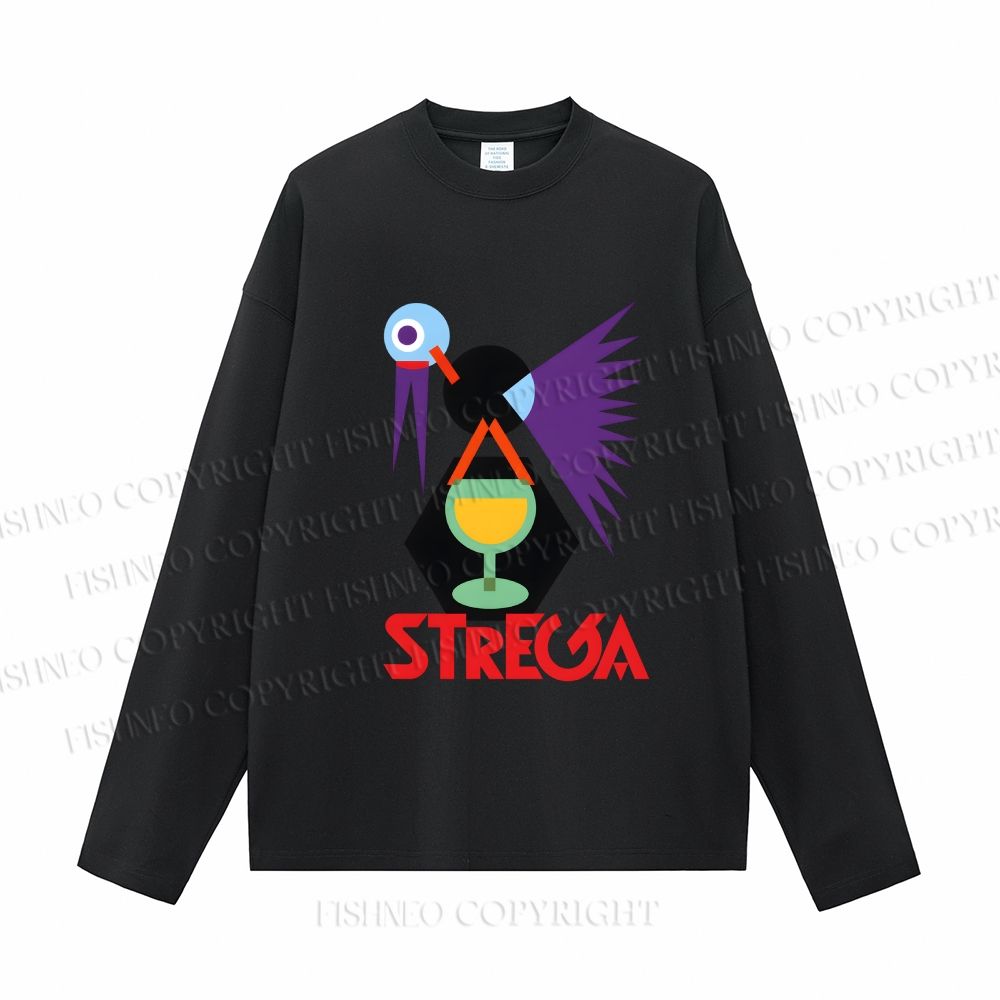 Unisex Fortunato Depero Geometric Bird Casual Cotton Printed Long Sleeve T-shirt