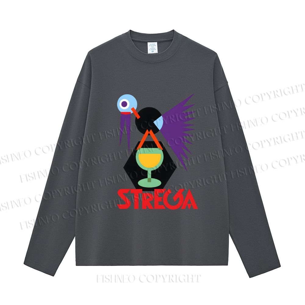 Unisex Fortunato Depero Geometric Bird Casual Cotton Printed Long Sleeve T-shirt