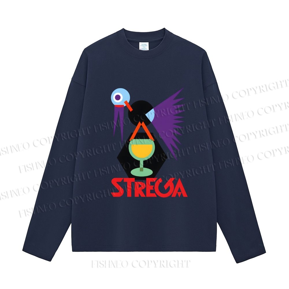 Unisex Fortunato Depero Geometric Bird Casual Cotton Printed Long Sleeve T-shirt