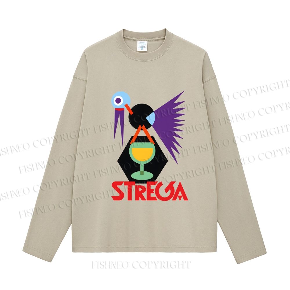 Unisex Fortunato Depero Geometric Bird Casual Cotton Printed Long Sleeve T-shirt