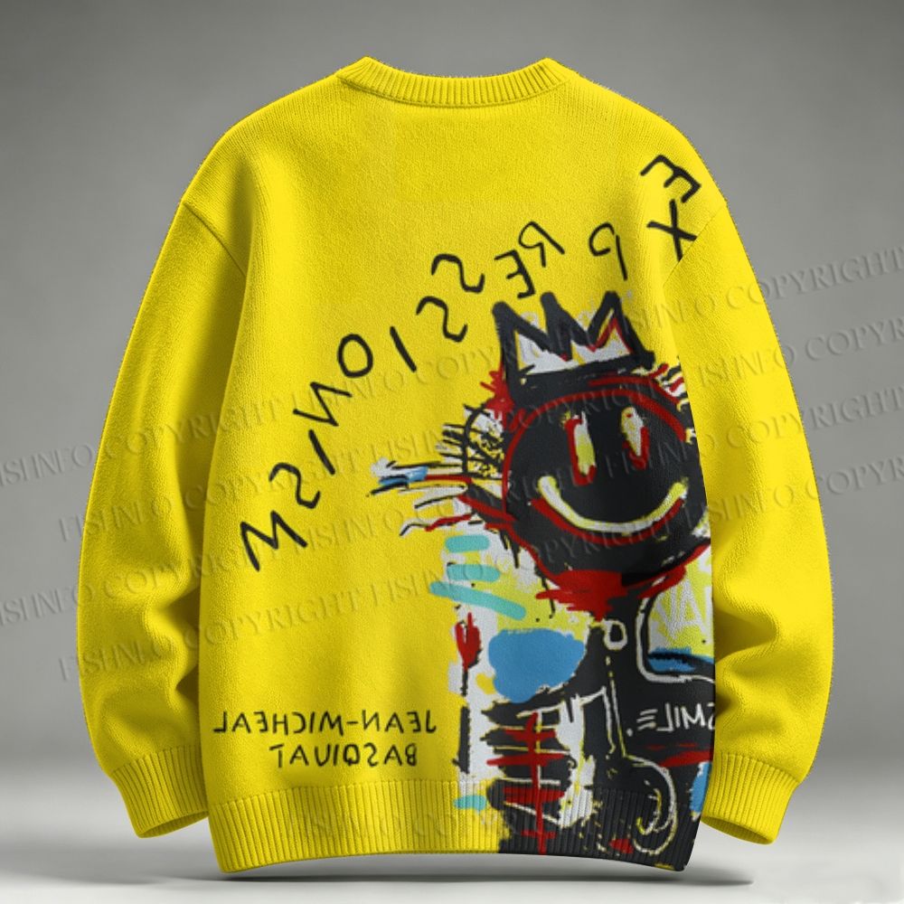 Jean-Michel Basquiat Graffiti Raglan Sweater