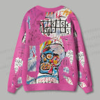 Jean-Michel Basquiat Graffiti Ugly Cardigan Sweater