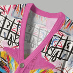 Jean-Michel Basquiat Graffiti Ugly Cardigan Sweater