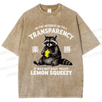 Raccoon Holding A Lemon Vintage Washed T-shirt